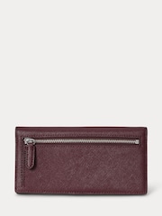 Lauren Ralph Lauren Red Crosshatch Leather Slim Wallet-Wlt-Med Purses - Image 2 of 3