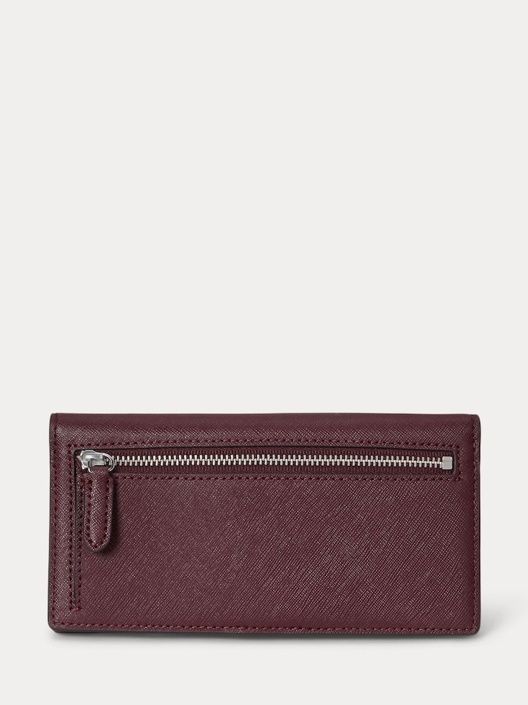 Lauren Ralph Lauren Red Crosshatch Leather Slim Wallet-Wlt-Med Purses - Image 2 of 3 Lauren Ralph Lauren Red Crosshatch Leather Slim Wallet-Wlt-Med Purses - Image 2 of 3