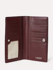 Lauren Ralph Lauren Red Crosshatch Leather Slim Wallet-Wlt-Med Purses - Image 3 of 3