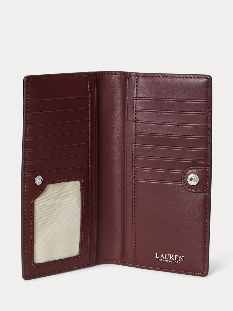 Lauren Ralph Lauren Red Crosshatch Leather Slim Wallet-Wlt-Med Purses - Image 3 of 3 Lauren Ralph Lauren Red Crosshatch Leather Slim Wallet-Wlt-Med Purses - Image 3 of 3