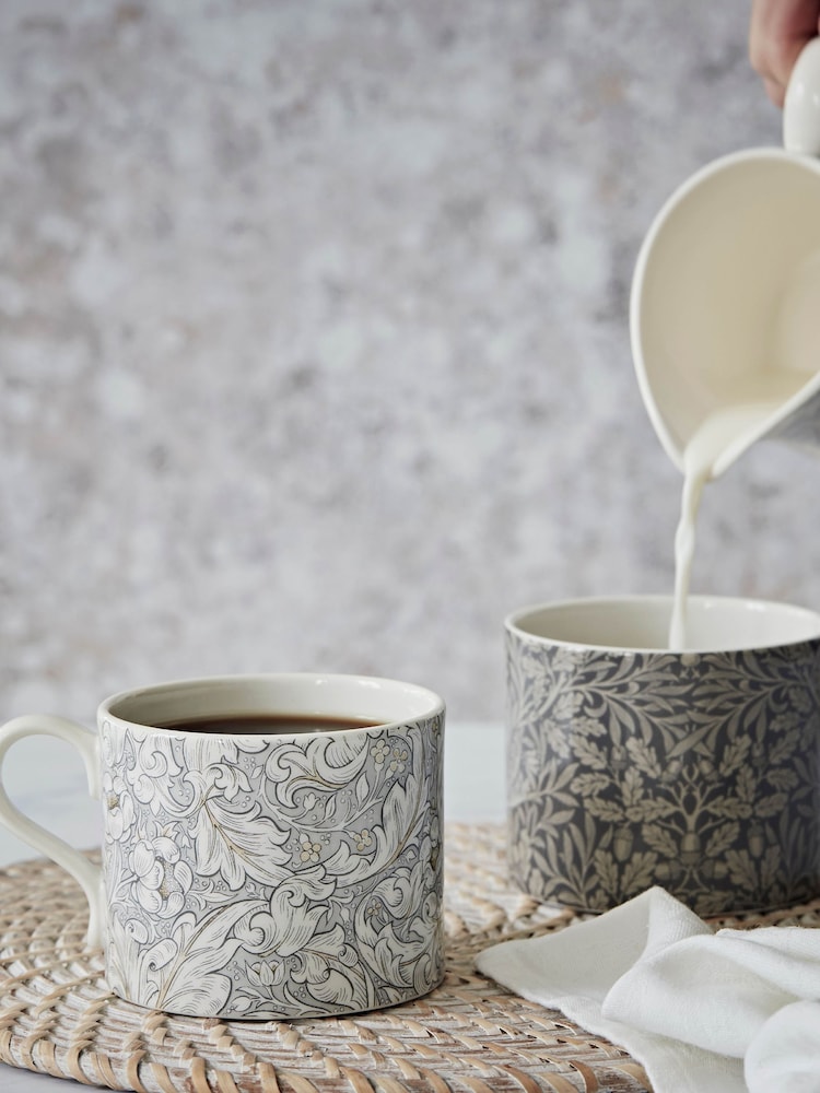 Morris & Co. Set of 2 Grey Bachelors & Acorn Mugs - Image 1 of 3