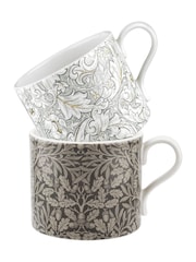 Morris & Co. Set of 2 Grey Bachelors & Acorn Mugs - Image 2 of 3