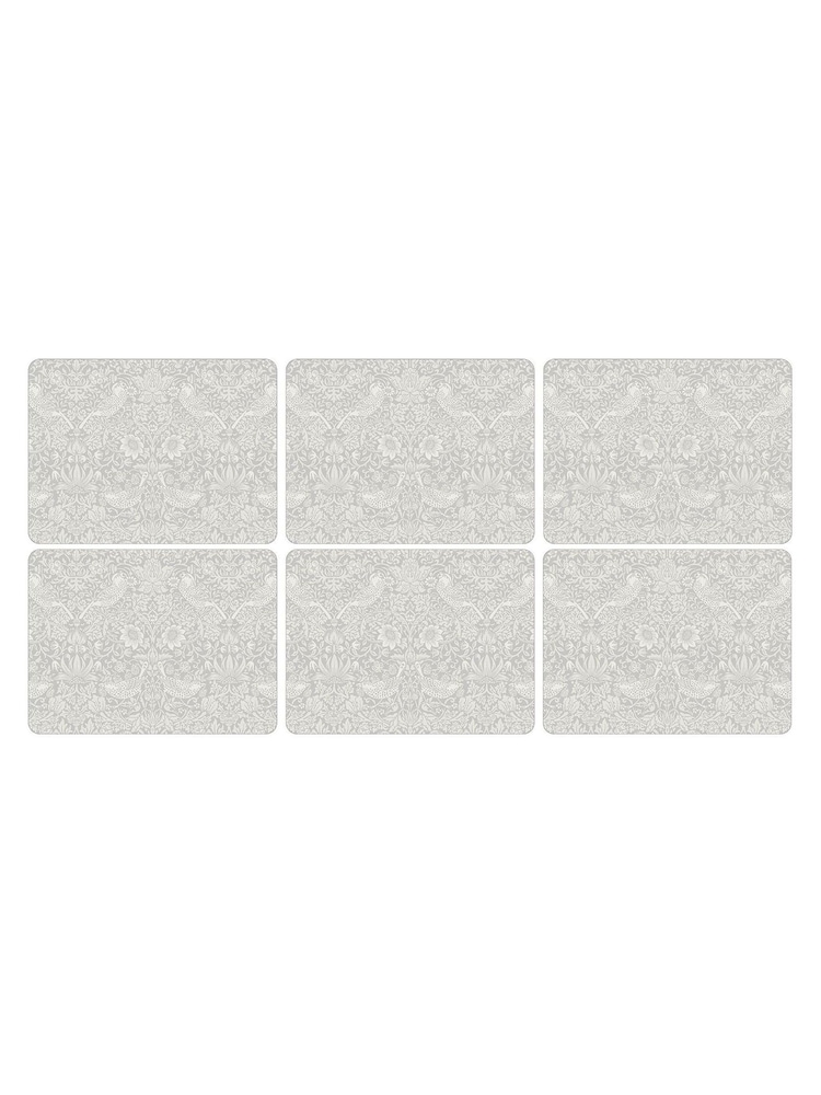 Morris & Co. Set of 6 Grey Strawberry Thief Placemats - Image 2 of 2
