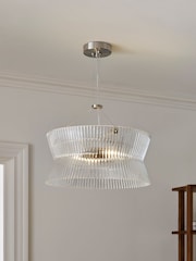 Jasper Conran London White Pleated Glass Pendant - Image 1 of 5