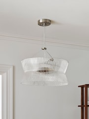Jasper Conran London White Pleated Glass Pendant - Image 2 of 5