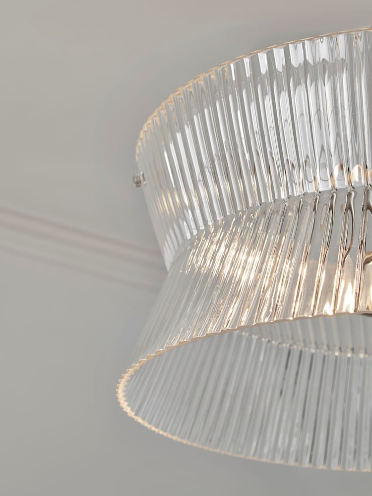 Jasper Conran London White Pleated Glass Pendant - Image 2 of 4