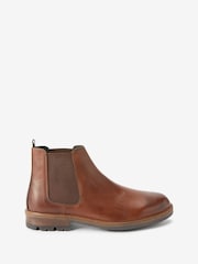 Marron fauve - Bottes Chelsea en cuir à crampons - Image 2 of 5