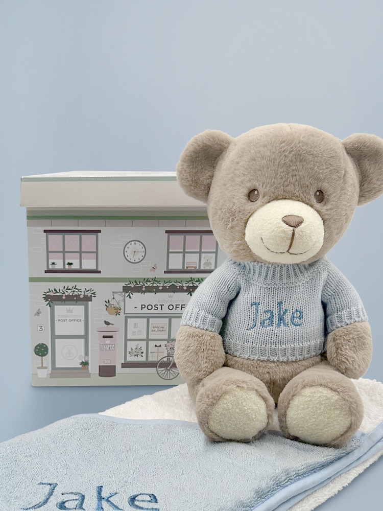 Personalised Frankie 100% Cotton Towel with Hooded Bear by Babyblooms - Image 2 of 7