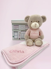 Personalised Frankie 100% Cotton Towel with Hooded Bear by Babyblooms - Image 1 of 7