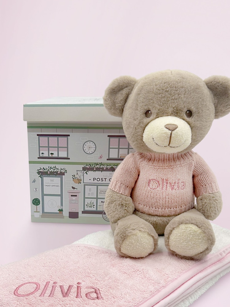 Personalised Frankie 100% Cotton Towel with Hooded Bear by Babyblooms - Image 2 of 7