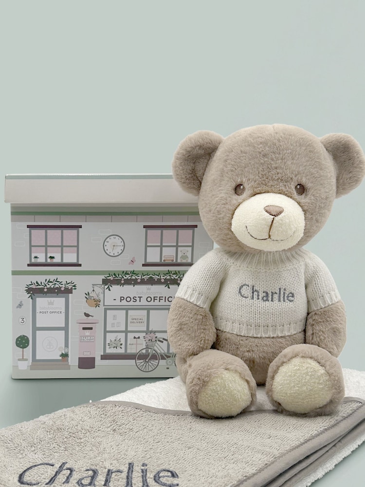 Personalised Frankie 100% Cotton Towel with Hooded Bear by Babyblooms - Image 2 of 7