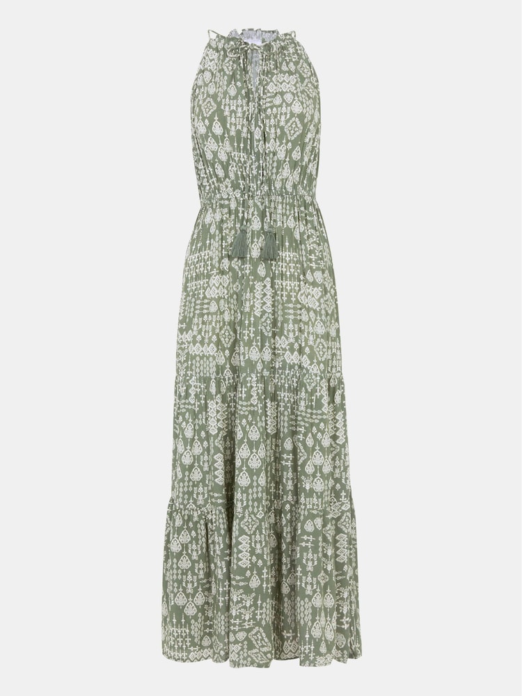 Accessorize Green Printed Halter Neck Maxi Dress - Image 4 of 4 Accessorize Green Printed Halter Neck Maxi Dress - Image 4 of 4