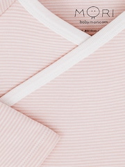 MORI Pink Blush Stripe Long Sleeve Supersoft Kimono Bodysuit - Image 3 of 3