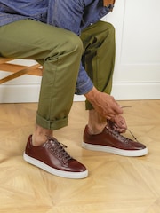 Jones Bootmaker Mens Simon Leather Trainers - Image 1 of 6