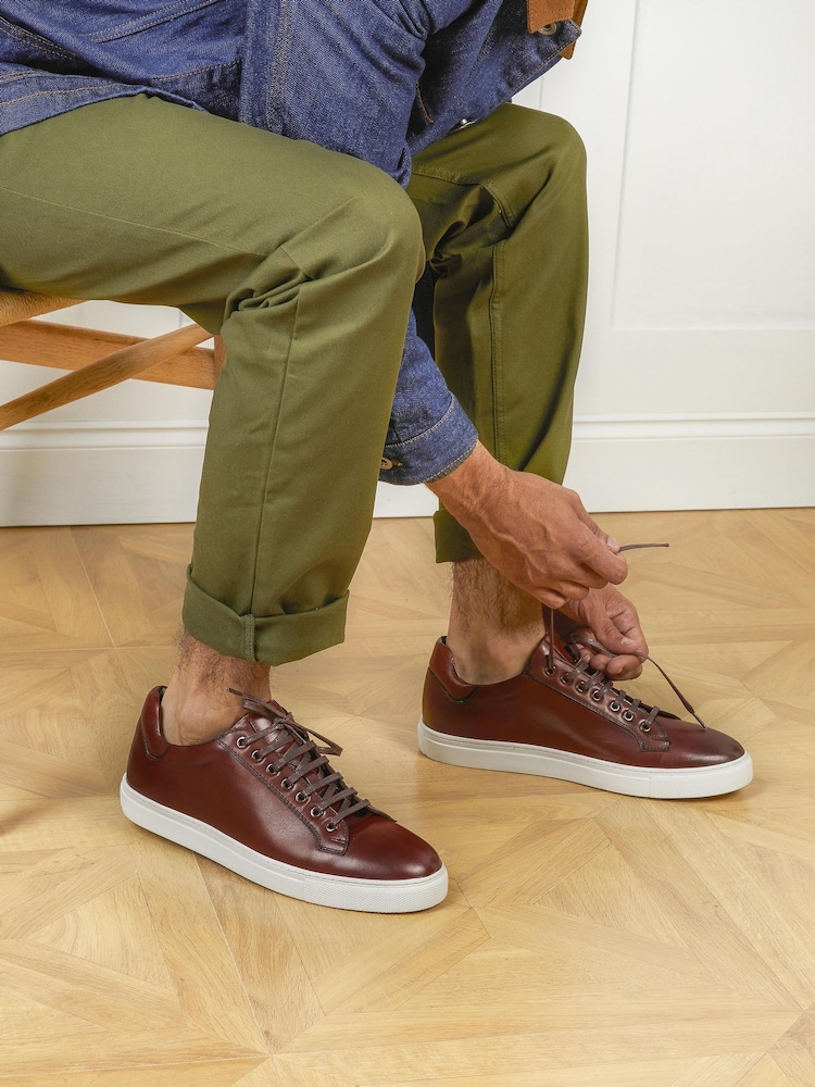 Jones Bootmaker Mens Simon Leather Trainers - Image 1 of 6