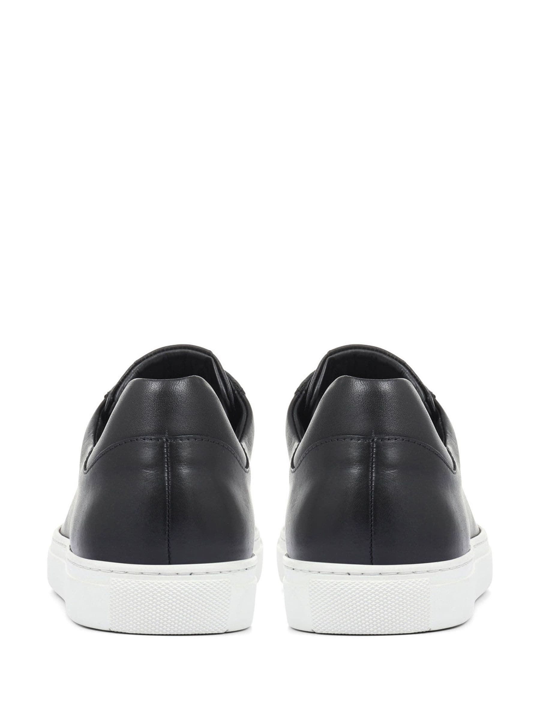 mens all black leather trainers