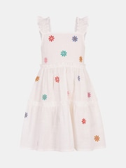 Angels by Accessorize White Girls Floral Embroidered Dress - Image 1 of 1