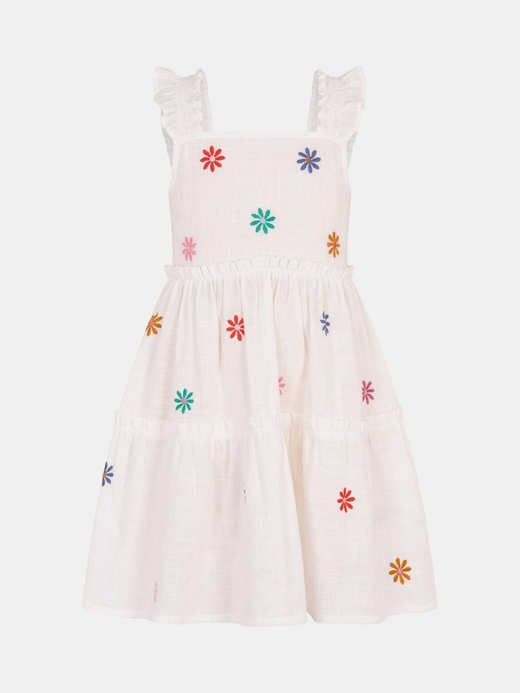 Angels by Accessorize White Girls Floral Embroidered Dress - Image 1 of 1 Angels by Accessorize White Girls Floral Embroidered Dress - Image 1 of 1