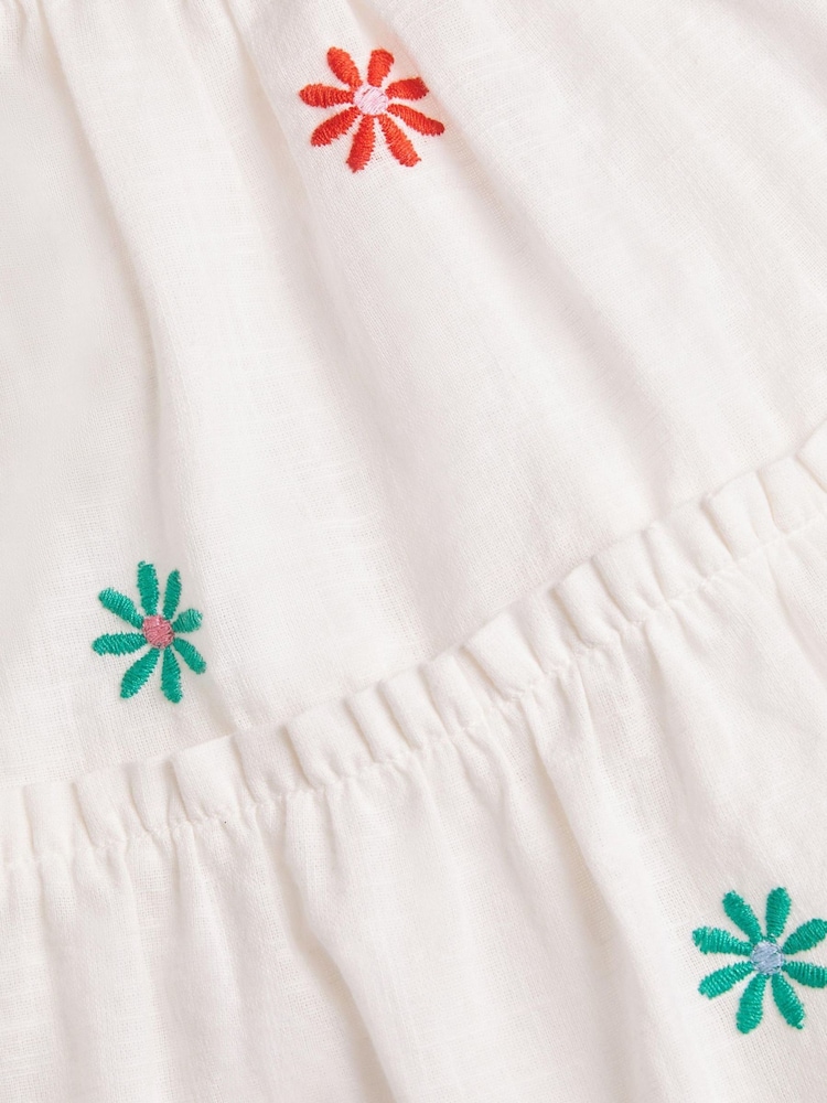 Angels by Accessorize White Girls Floral Embroidered Dress - Image 2 of 2