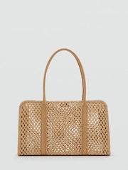 Mango Brown Raffia Shoulder Bag - Image 1 of 5