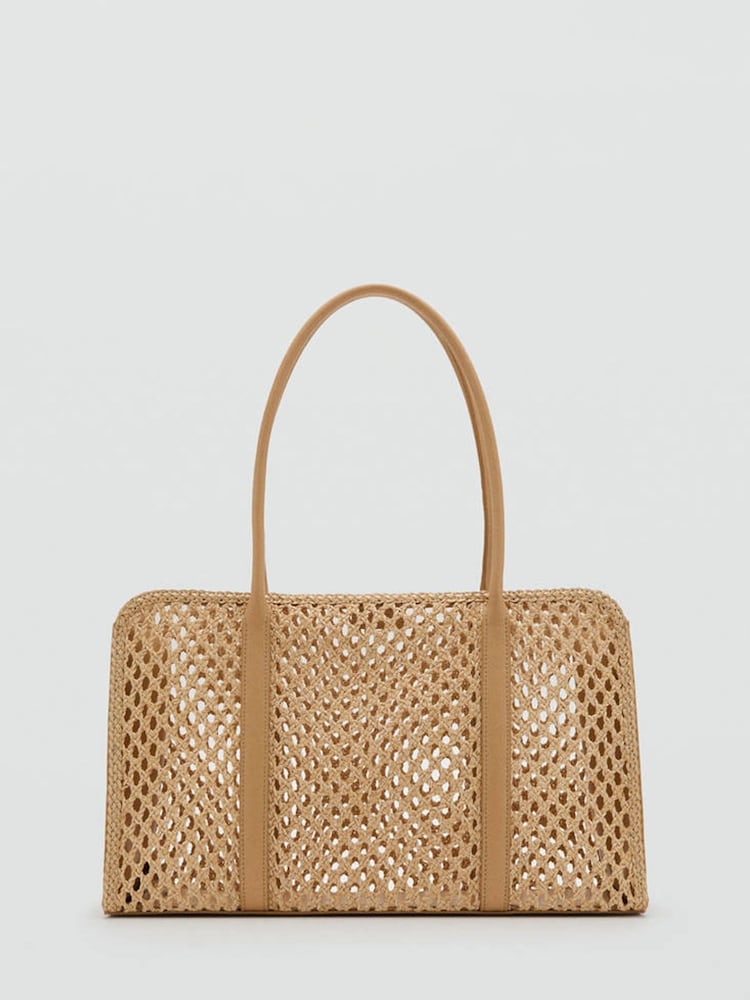 Mango Brown Raffia Shoulder Bag - Image 1 of 5