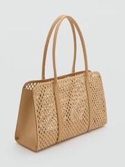 Mango Brown Raffia Shoulder Bag - Image 2 of 5