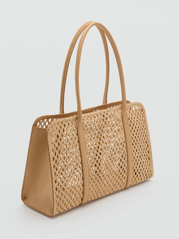 Mango Brown Raffia Shoulder Bag - Image 2 of 5