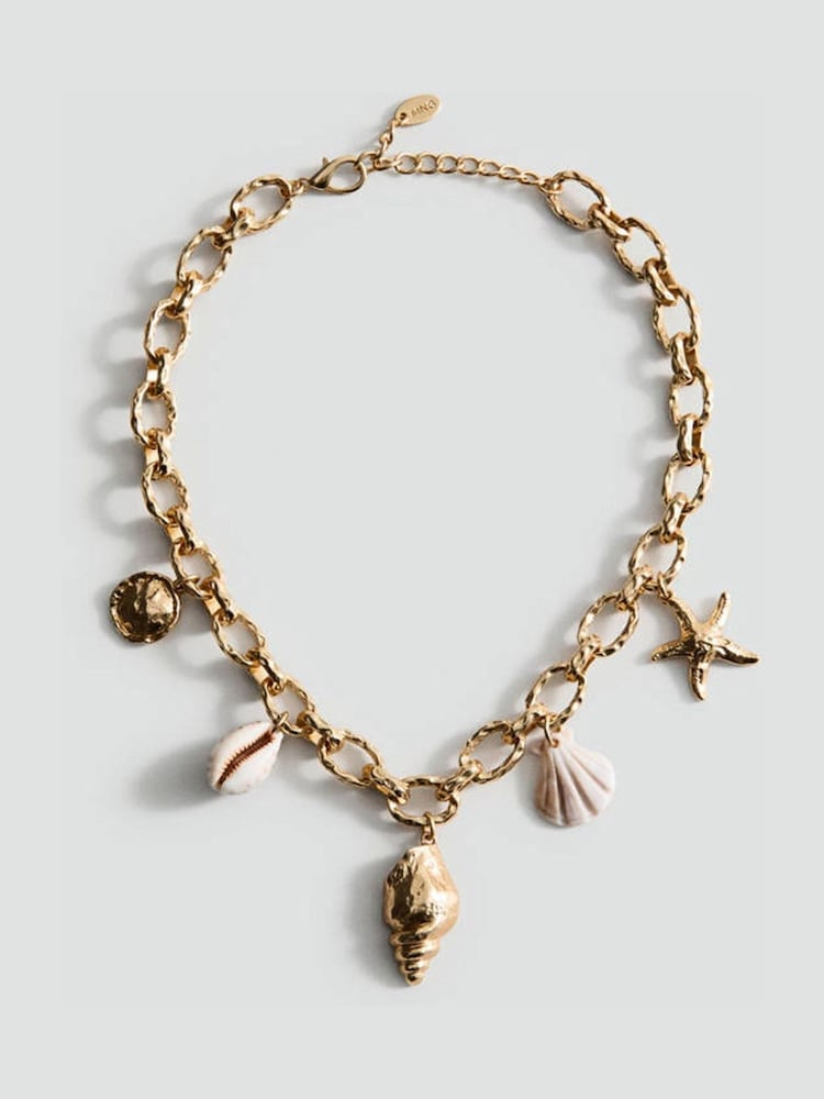 Mango Gold Tone Ocean Charm Necklace - Image 2 of 3 Mango Gold Tone Ocean Charm Necklace - Image 2 of 3