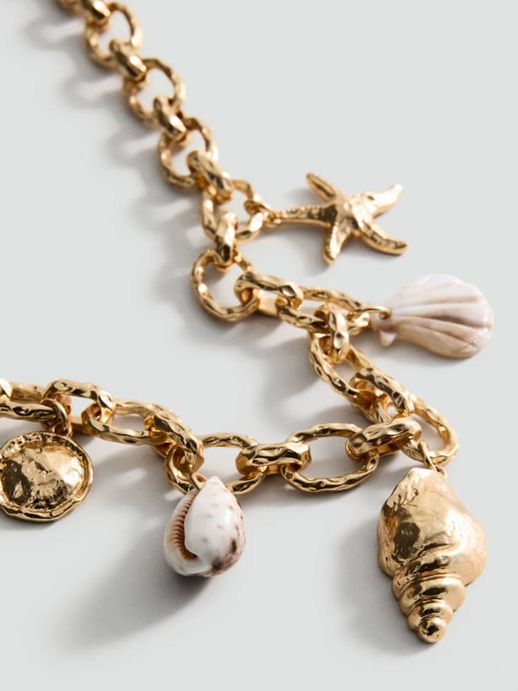 Mango Gold Tone Ocean Charm Necklace - Image 3 of 3 Mango Gold Tone Ocean Charm Necklace - Image 3 of 3