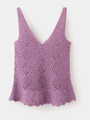 Mango Purple Ruffle Vest Top - Image 1 of 3