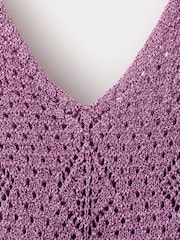 Mango Purple Ruffle Vest Top - Image 2 of 3