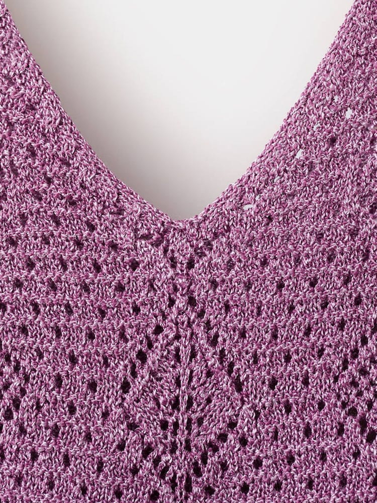 Mango Purple Ruffle Vest Top - Image 2 of 3