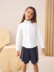 White Touch Fastening Cotton Rich Stretch Long Sleeve School Shirt (3-17yrs) - Image 1 of 8