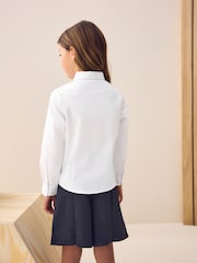 White Touch Fastening Cotton Rich Stretch Long Sleeve School Shirt (3-17yrs) - Image 3 of 8