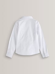 White Touch Fastening Cotton Rich Stretch Long Sleeve School Shirt (3-17yrs) - Image 7 of 8