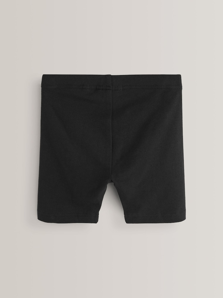 Zwart - Verpakking van 5 stretchy fietsshorts met hoog katoengehalte (3-16jr) - Image 3 of 4