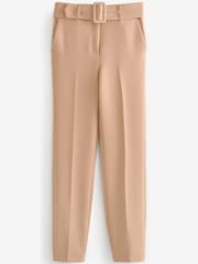 Camel Smart Belted Taper Leg Trousers - Image 1 of 1