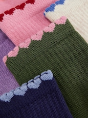 Boden Pink Girls Fun Trim Socks 5 Pack - Image 2 of 2