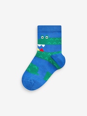 Rot/Blau/Grün Animalprint - Socken mit hohem Baumwollanteil im 7er-Pack - Bild 4 von 8