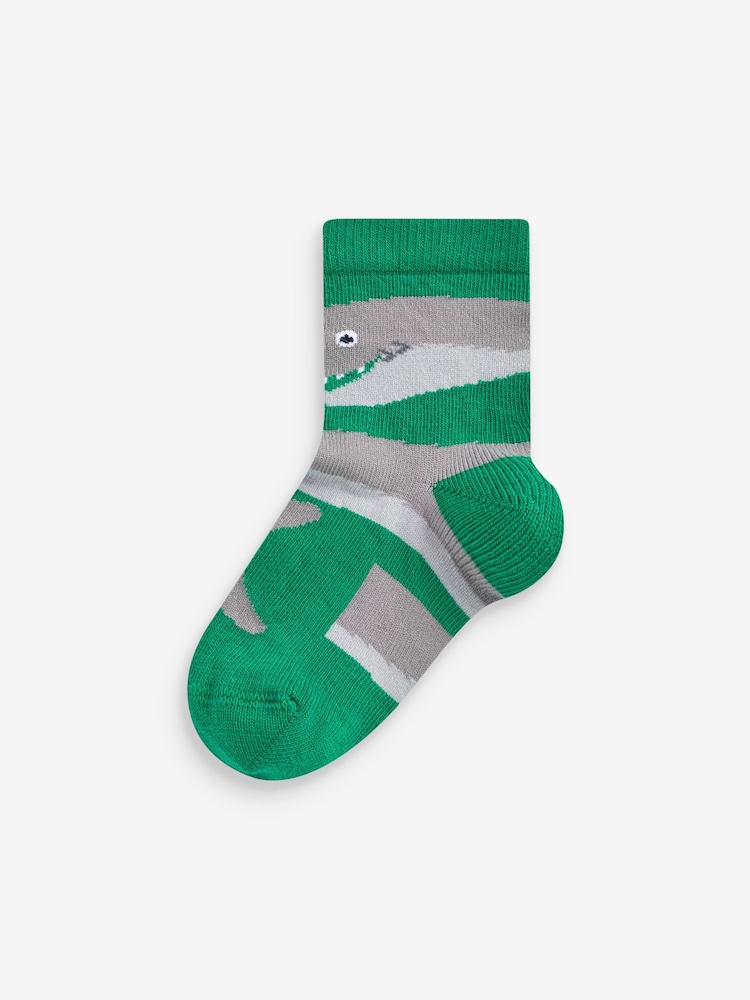 Red/Blue/Green Animal 7 Pack Cotton Rich Socks - Image 5 of 8