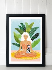 East End Prints Black Meditation With Cat Print - Image 1 of 4