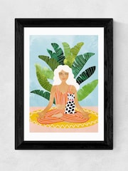 East End Prints Black Meditation With Cat Print - Image 2 of 4