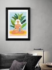 East End Prints Black Meditation With Cat Print - Image 3 of 4