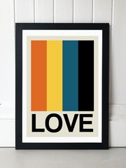 East End Prints Black Retro Stripe Love Sundaze Print - Image 1 of 4