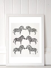 East End Prints White Black Zebras Print - Image 1 of 4