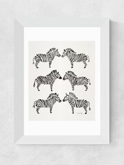 East End Prints White Black Zebras Print - Image 2 of 4