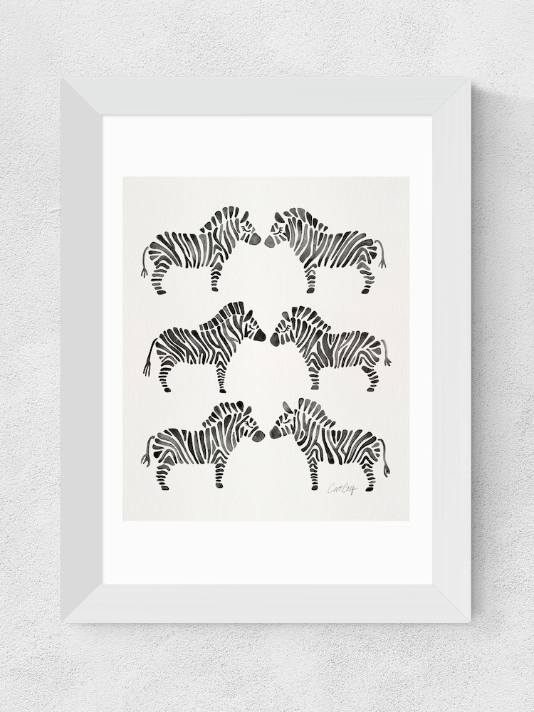 East End Prints White Black Zebras Print - Image 2 of 4