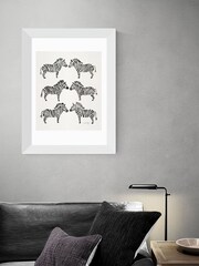 East End Prints White Black Zebras Print - Image 3 of 4