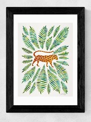 East End Prints Black Green Leaves Jaguar Print - Image 2 of 4