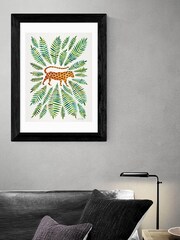 East End Prints Black Green Leaves Jaguar Print - Image 3 of 4